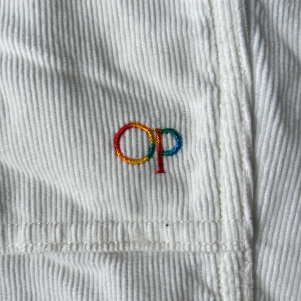 Vintage 90s OP White Corduroy Pride shorts 8 Bermuda surf skate beach cords - Picture 4 of 5